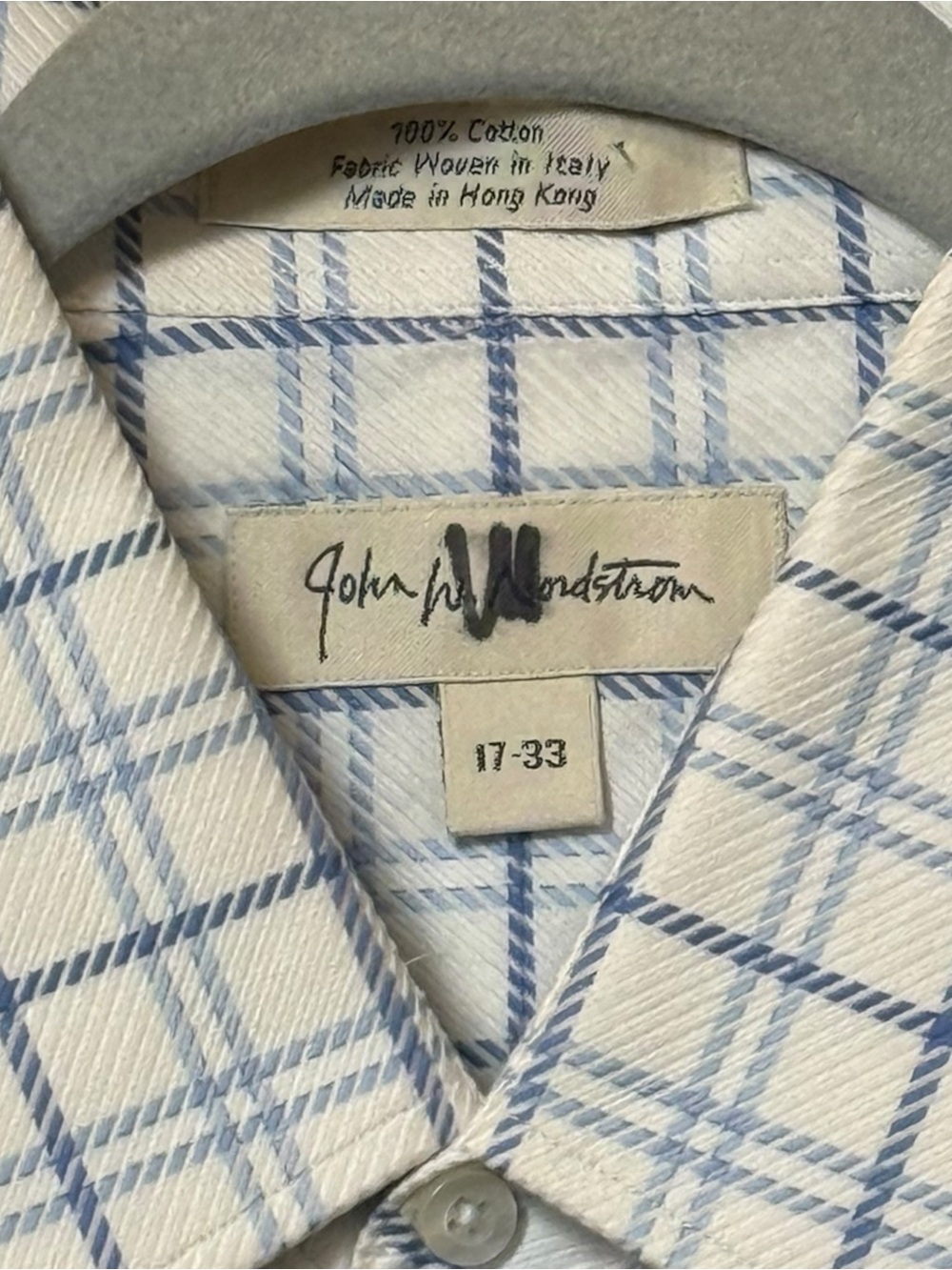 John W. Nordstrom Vintage Plaid Cotton Dress Shirt 17-33 - Picture 4 of 9